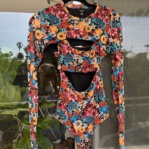 AFRM Floral Bodysuit/Shrug